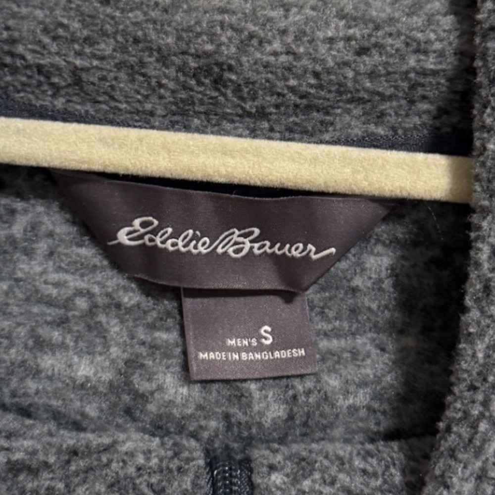 Eddie Bauer Mens Quest 1/4 Zip Fleece Pullover Charcoal Heather Gray S - Picture 2 of 6